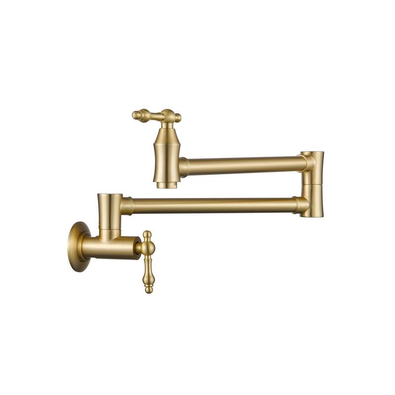 Wall Mount Folding Kitchen Pot Filler Faucet - GOLD