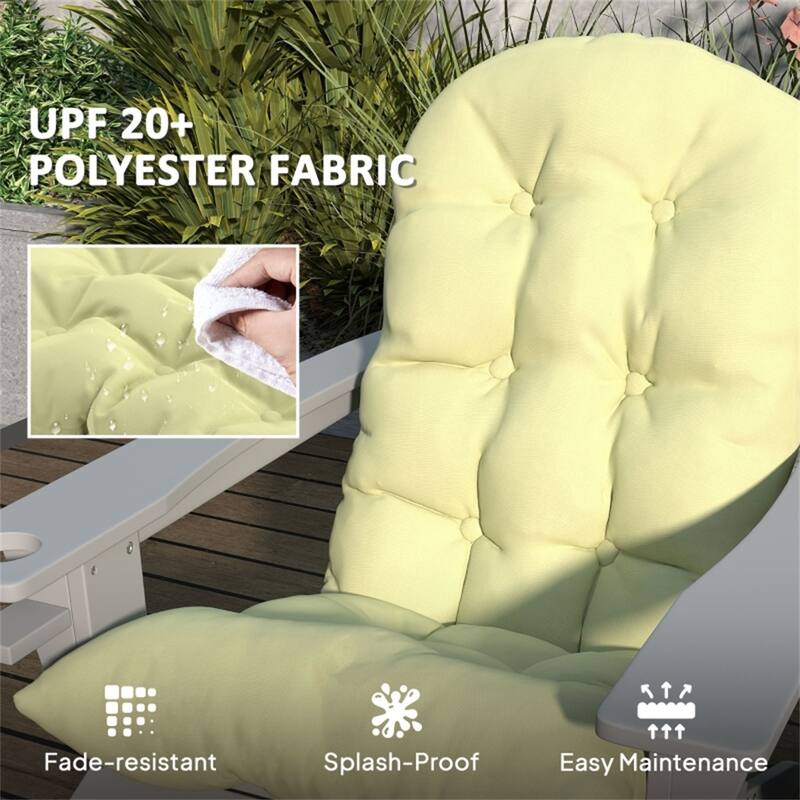 Adirondack Chair Cushion Set with Thick Padding UV Resistant Polyester Outdoor Seat and Back Cushions