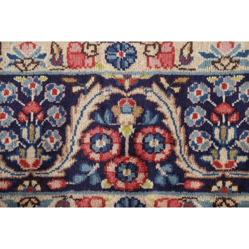 Hand Knotted Oriental 100% Wool Carpet Traditional Floral Oranges & Rust Kerman Area Rug - 11' 4'' X 8' 0''