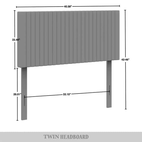 dimension image slide 1 of 2, CraftPorch Corduroy Modern Upholstered Pleated Velvet Headboard