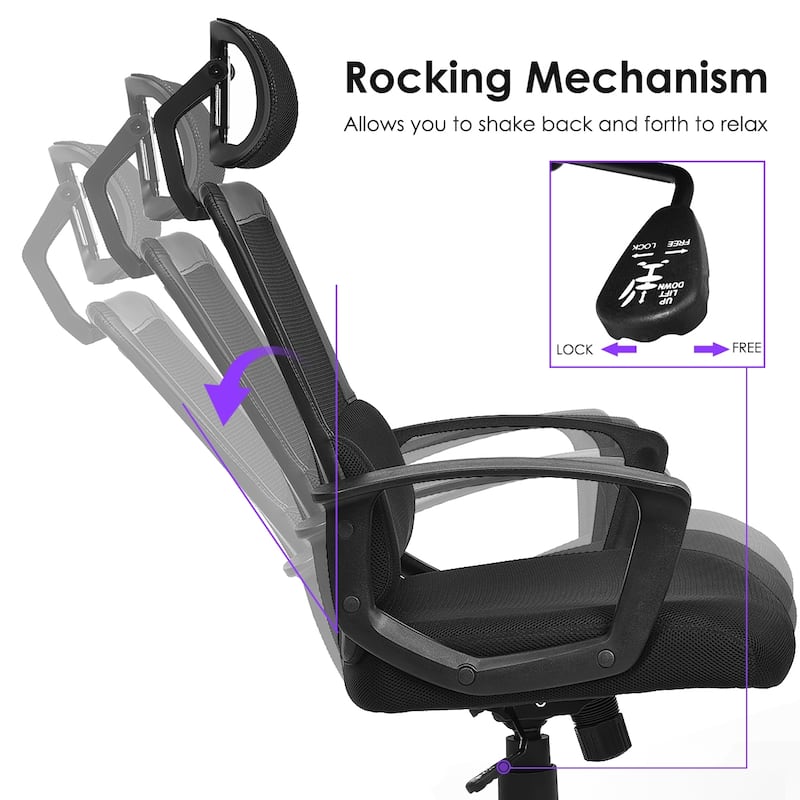 Costway Mesh Office Chair High Back Ergonomic Swivel Chair w/ Lumbar