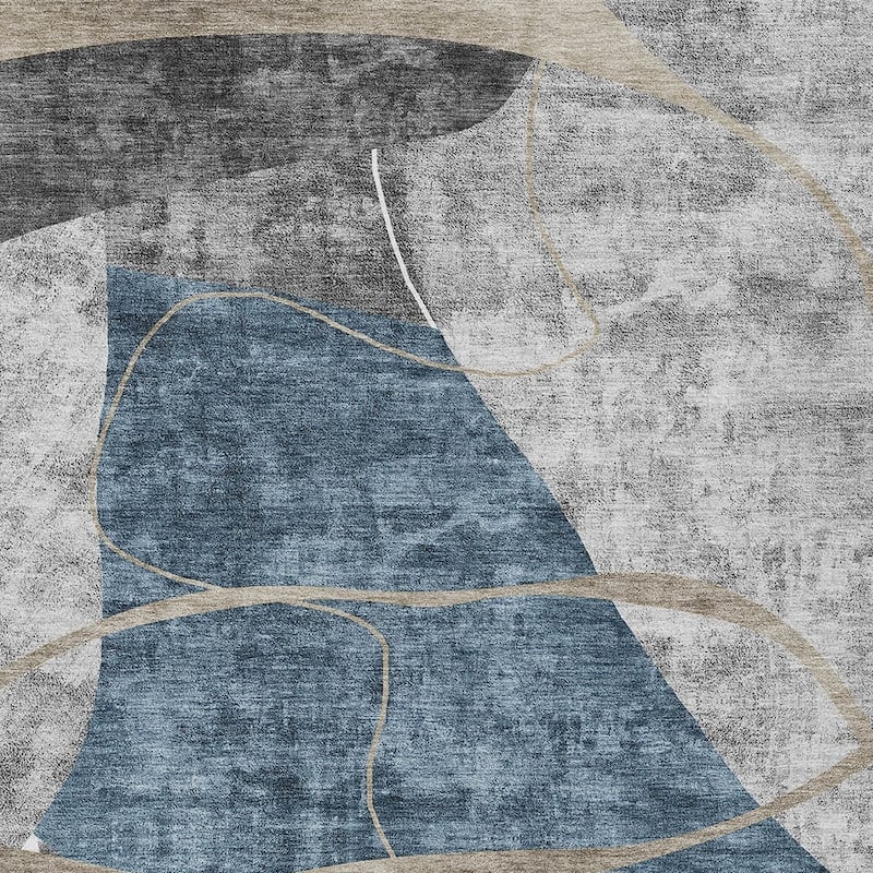 HomeRoots Abstract Transitional Rectangle Outdoor Rug