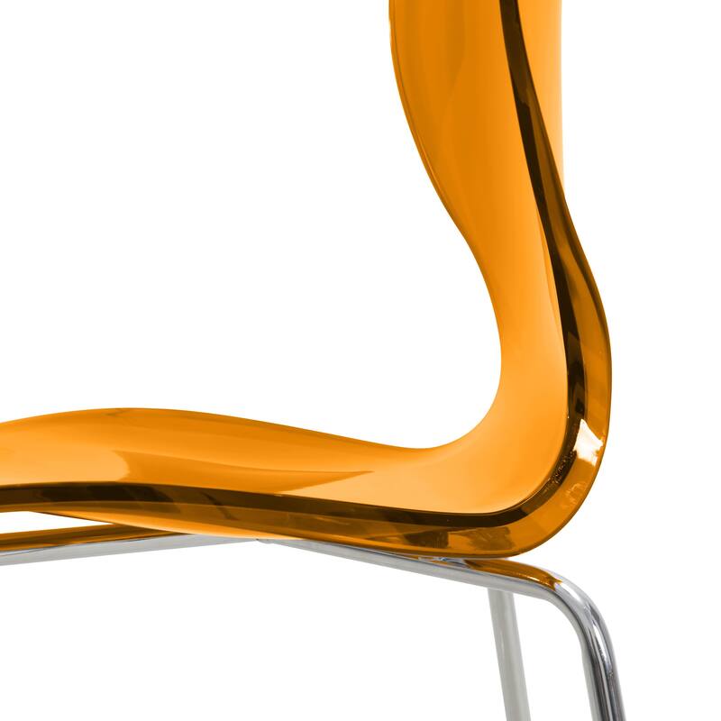 30 in. Seat Height Acrylic Plastic Barstool in Chrome Steel Frame Armless with Footrest