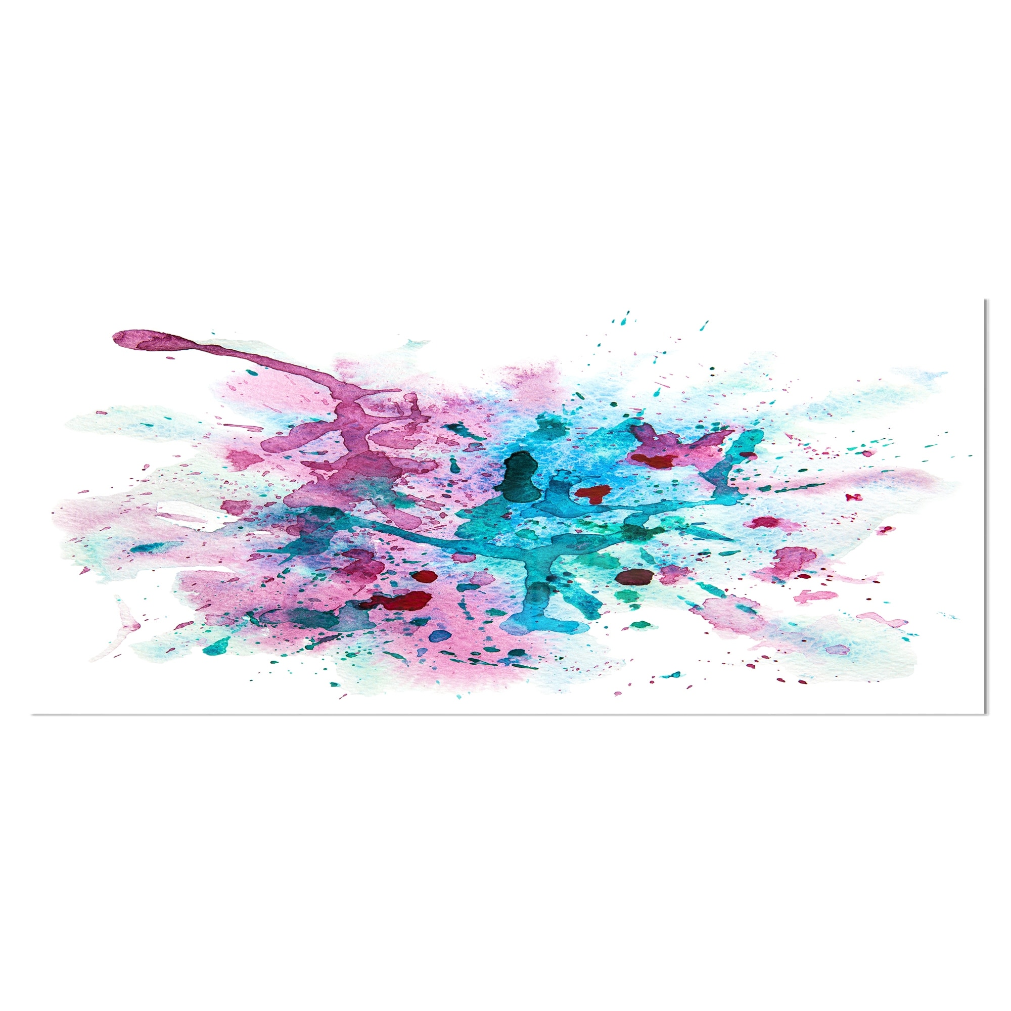 Designart Blue and Purple Paint Stain Abstract Watercolor Canvas Print -  36x28 - 3 Panels - Bed Bath & Beyond - 32978545