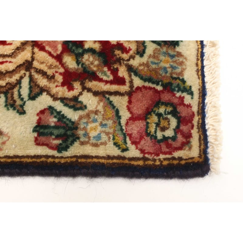 ECARPETGALLERY Hand-knotted Antalya Vintage Dark Navy Wool Rug - 3'9 x 7'0