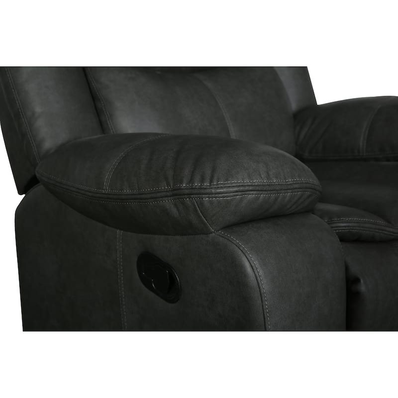 Transitional Leather-Air Reclining Loveseat