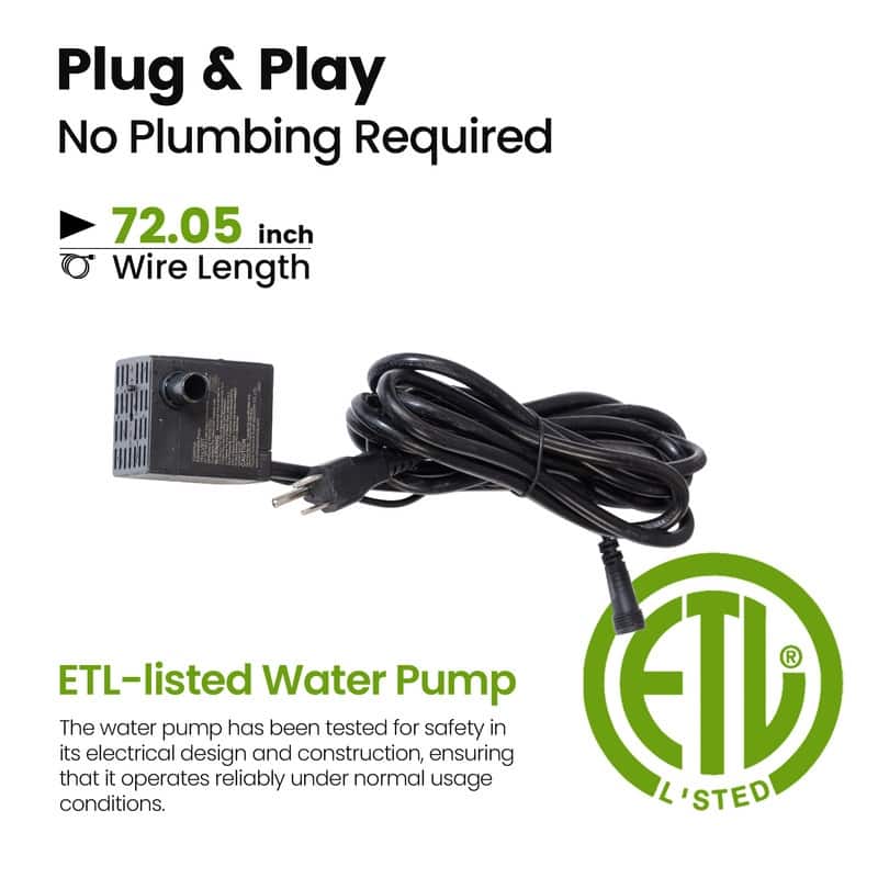 Outdoor 3 Tier Bird and Birdhouse Fountain with ETL Auto Protection