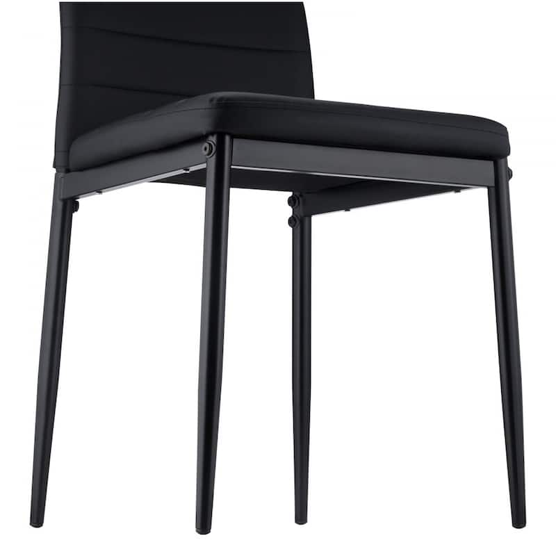 Metal PVC Leather Dining Chair Set Ergonomic Modern Seat