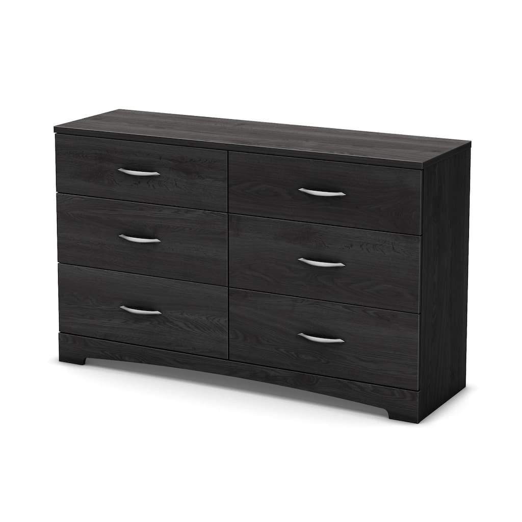 6-Drawer Double Dresser in Modern Oak Finish with Sleek Lines and Wide Storage Space for Clothing Essentials