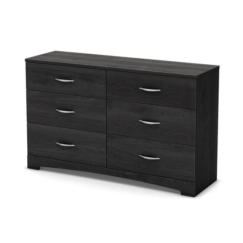 6-Drawer Double Dresser in Modern Oak Finish with Sleek Lines and Wide Storage Space for Clothing Essentials