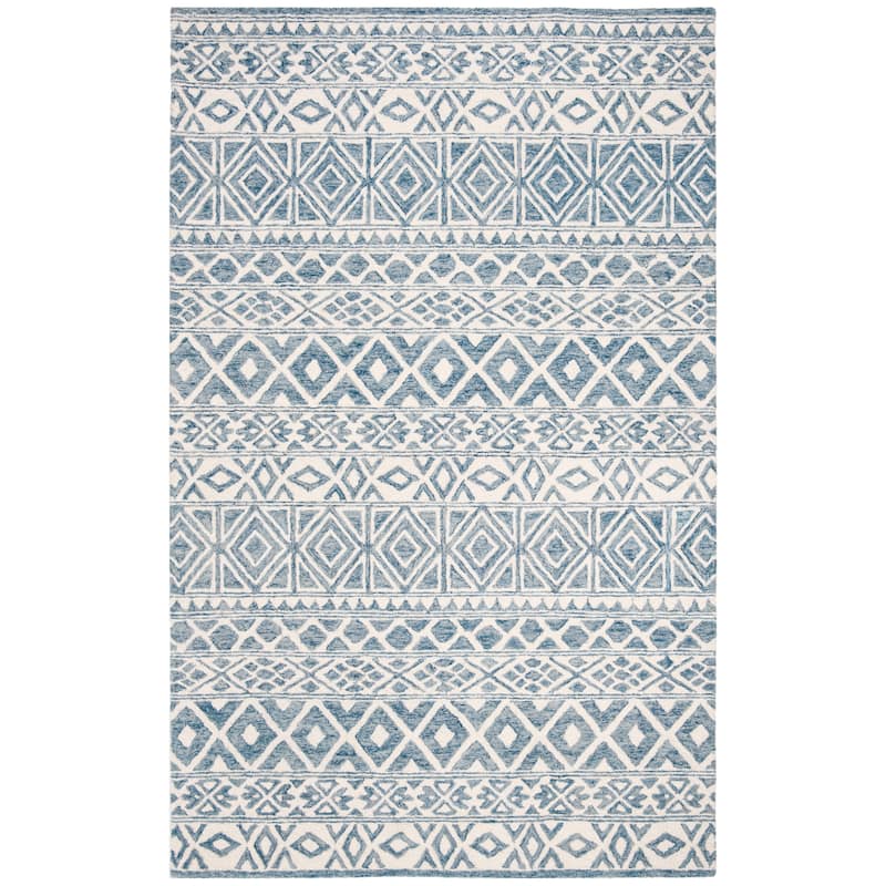 Lauren Ralph Lauren Handmade Theresa Blue Geometric Wool Area Rug