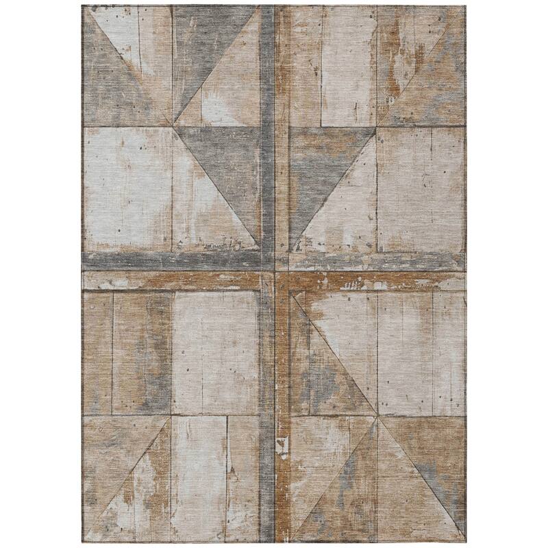 HomeRoots Geometric Transitional Rectangle Outdoor Rug