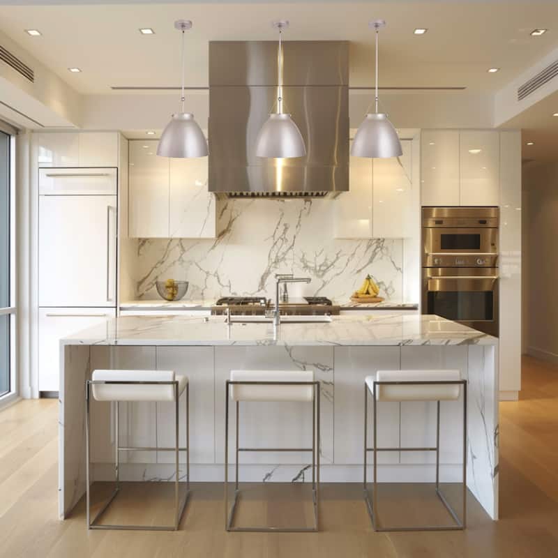 1-Light Modern Silver Metal Pendant Light - 14.17"D x 14.2"W x 15.8"H