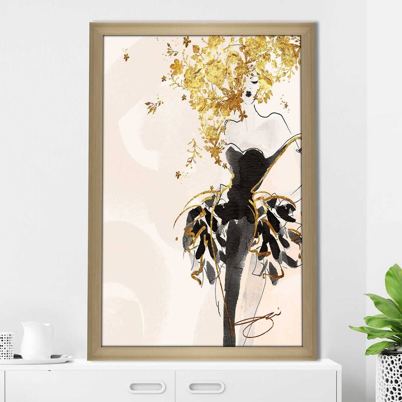 "Gold Flower Girl 1" by Jodi Print on Acrylic