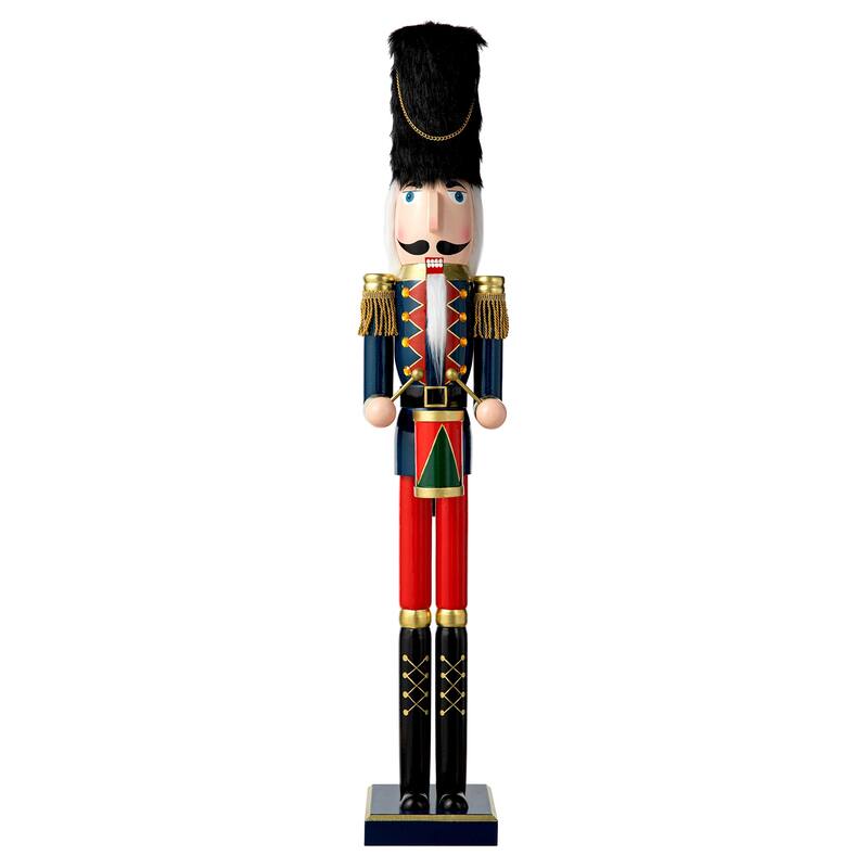 Glitzhome 36-inch Wooden Christmas Drummer Nutcracker