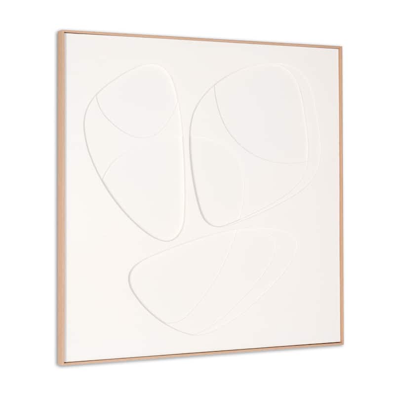 HomeRoots White Curvy Geo Trio Brown Shadowbox Wall Art