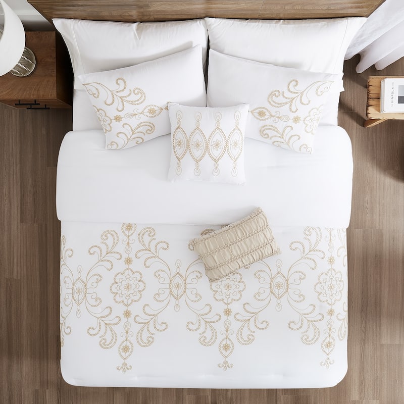 Modern Threads Sabrina 5-Piece Jacquard Comforter Set with Shams and Decorative Pillows