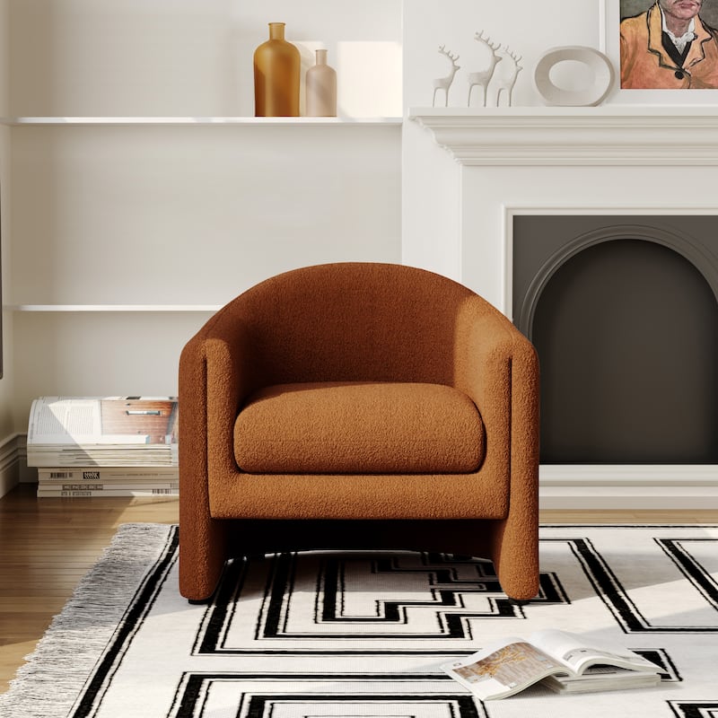 Modern Upholstered Barrel Accent Chair