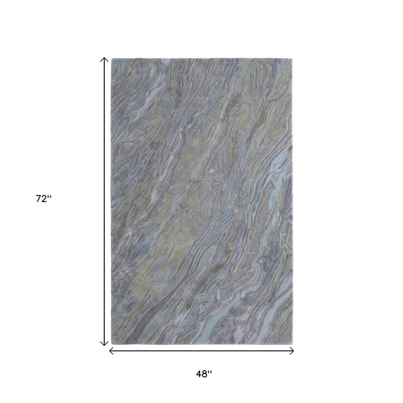 HomeRoots Abstract Bohemian Rectangle Area Rug