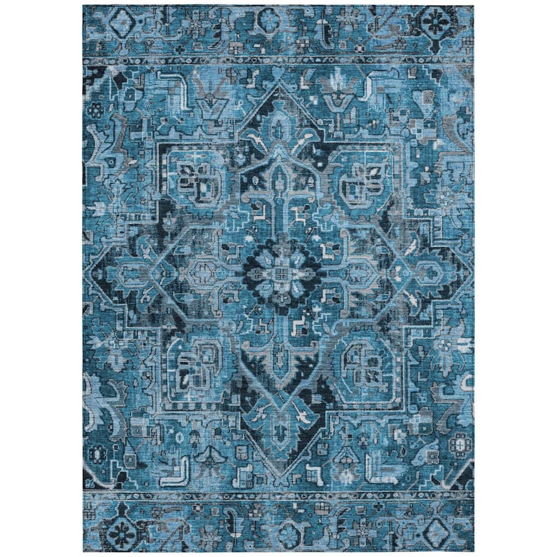 Beto Oriental Weather Resistant Refined Traditional Outdoor Rug
