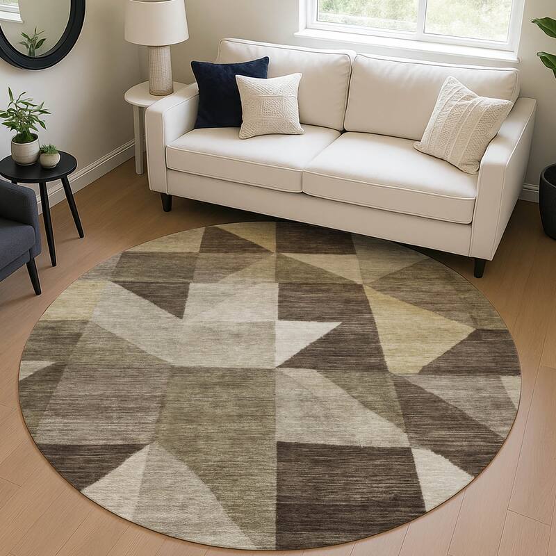 Machine Washable Indoor/ Outdoor Geo Rubi Chantille Rug