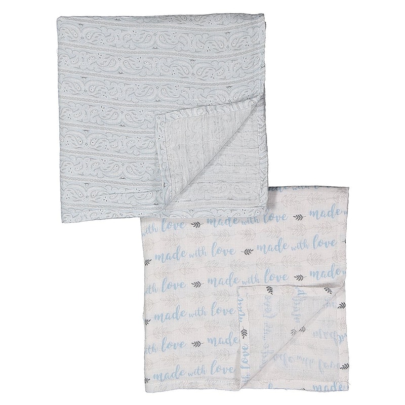 Baby 2 Pack Paisley Muslin Swaddle Blankets - N/A