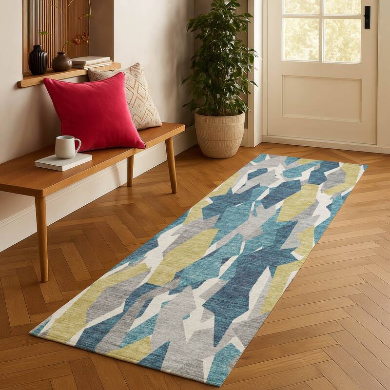 Machine Washable Indoor/ Outdoor Contemporary Dylan Chantille Rug