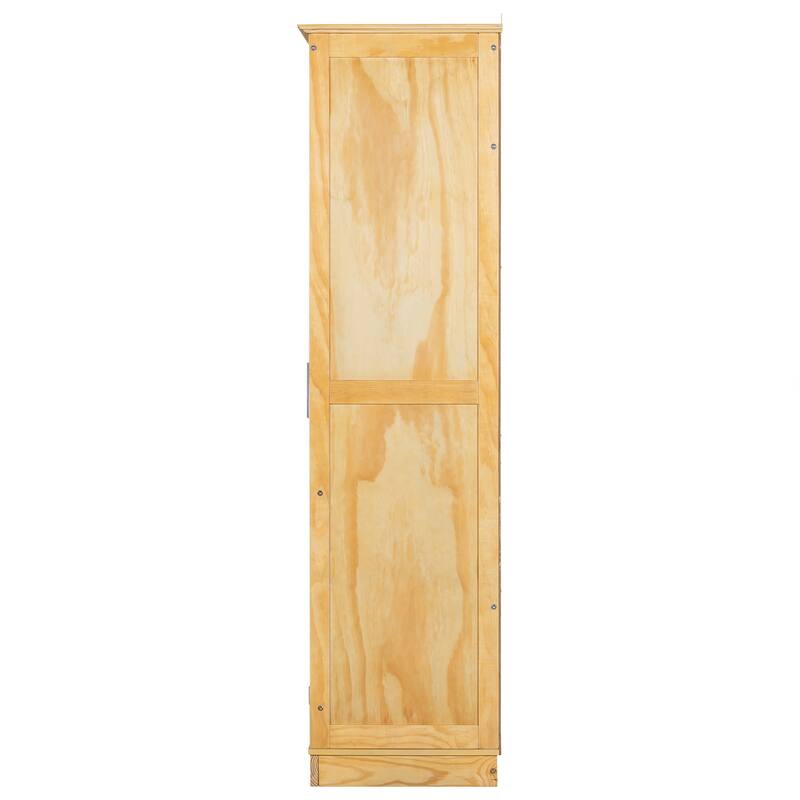 Kitchen Pantry, Freestanding Kitchen Storage Cabinet Display Cabinet with Glass Doors and 4 Built-in Drawers for Living Room