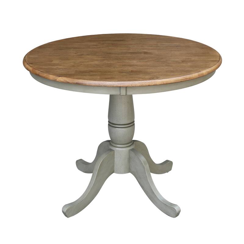 36" Round Pedestal Dining Table with Madrid Ladderback Chairs