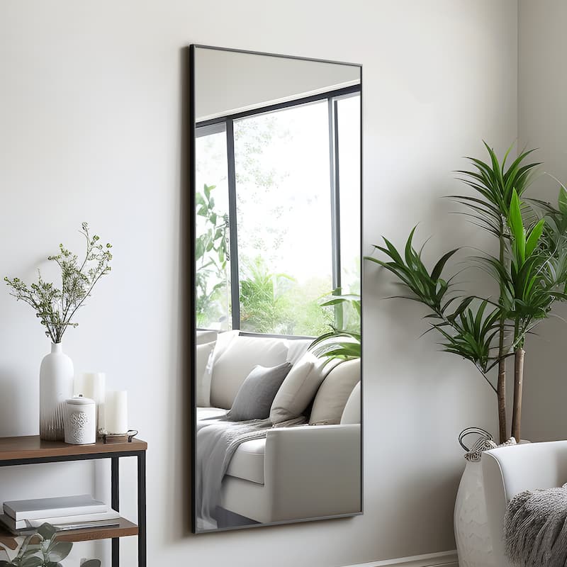 Modern Thin Frame Wall-mounted Vanity Mirror (Set Of 2） - 47*22