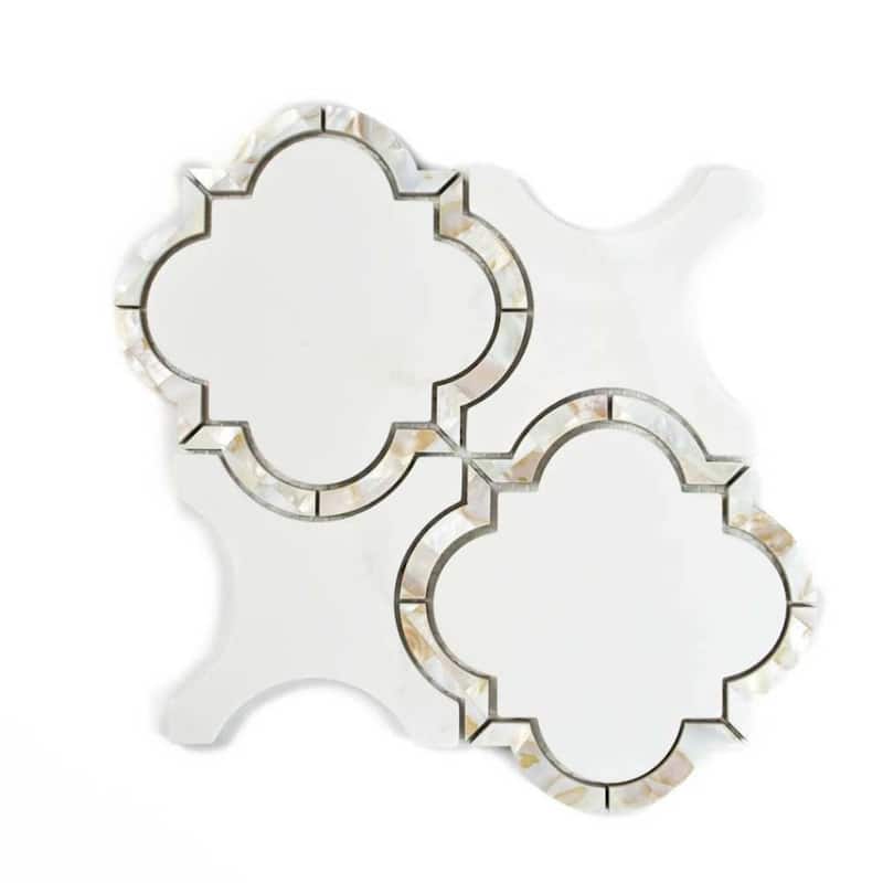 Delphi Pearl 12x12 Glass Arabesque Mosaic Tile - Wall, Backsplash