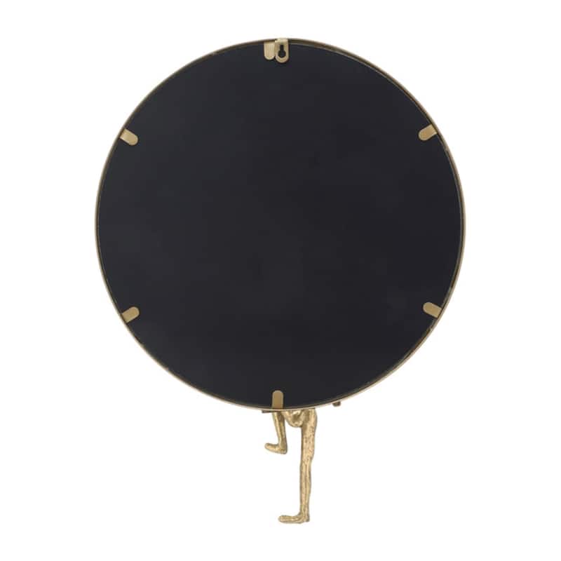Round Framed Wall Mounted Mirror - 24" - Gold