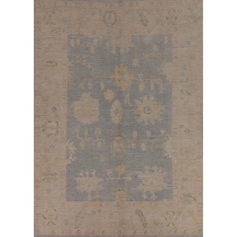 Oushak Turkish Area Rug Hand-Knotted Vegetable Dye Wool Carpet - 8'2"x 10'0"