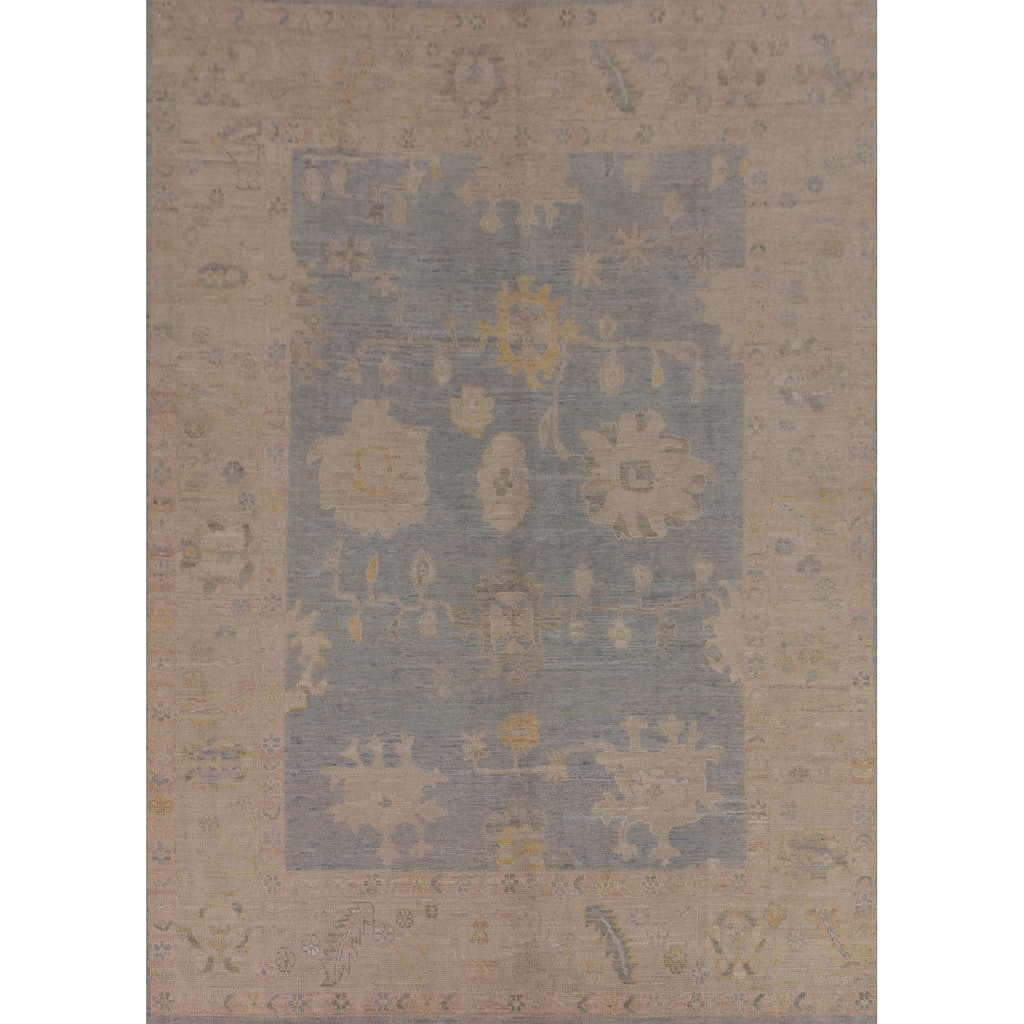 Oushak Turkish Area Rug Hand-Knotted Vegetable Dye Wool Carpet - 8'2"x 10'0"