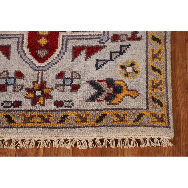 Heriz Serapi Indian Runner Rug Hand-Knotted Wool Carpet - 2'8" x 8'0"
