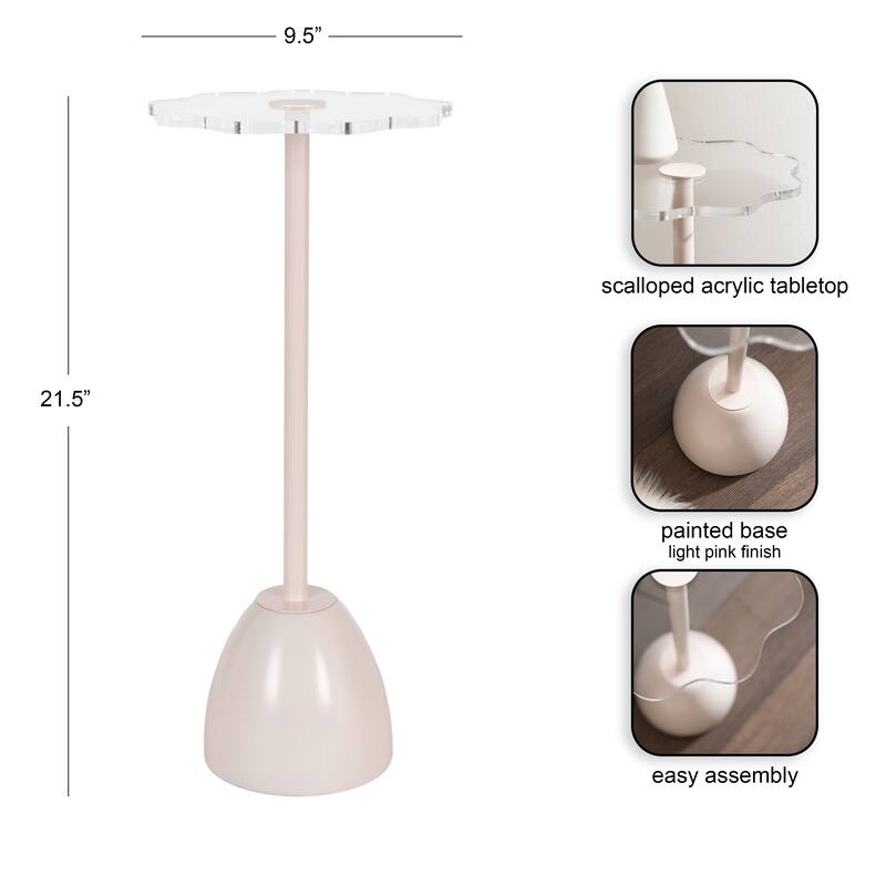 Kate and Laurel Acari Scalloped Drink Table