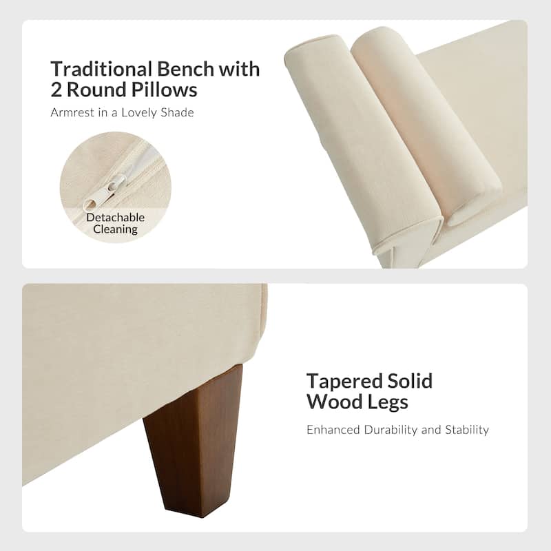 Rita 54.3'' Wide Traditional Storage Bench with 2 Pillows by HULALA HOME