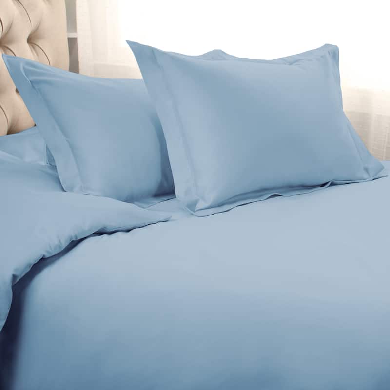 Egyptian Cotton 1000 Thread Count 3 Piece Duvet Cover Set by Superior - Light Blue - Full - Queen
