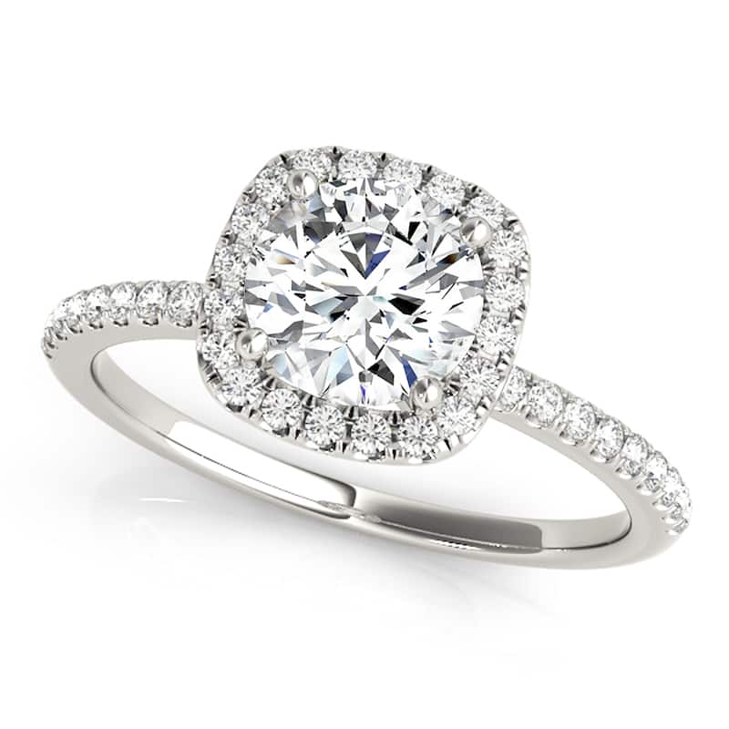 Auriya 14k-White Gold Lab Grown Round Diamond Halo Engagement Ring 0.50 to 5.00 ct. tw. (F-G VS) - 8 - 3.00 ct. tw.