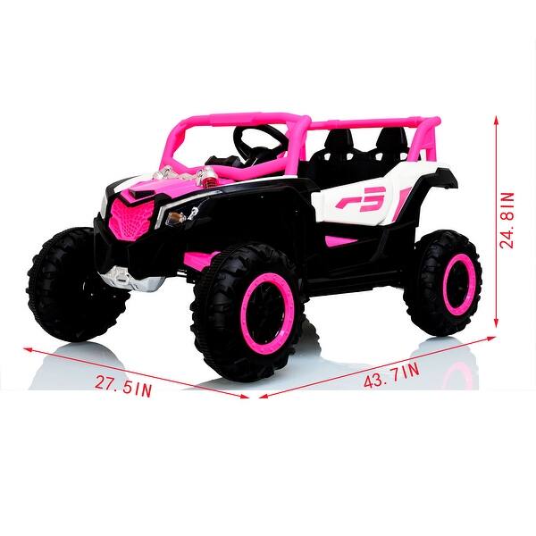 dimension image slide 2 of 3, 12V Ride-On UTV for Kids with Remote, Swing Function, Music, LED Lights, Ages 3-6