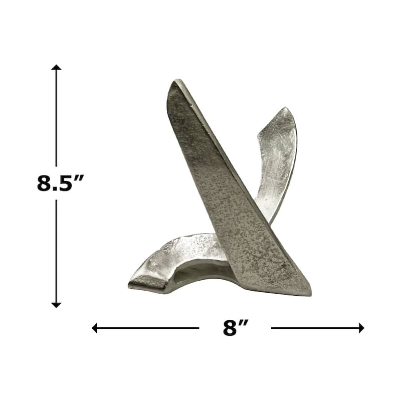 9 Inch Tall Decorative Handmade Aluminum Abstract Sculpture - 7 x 8 x 8.5 in