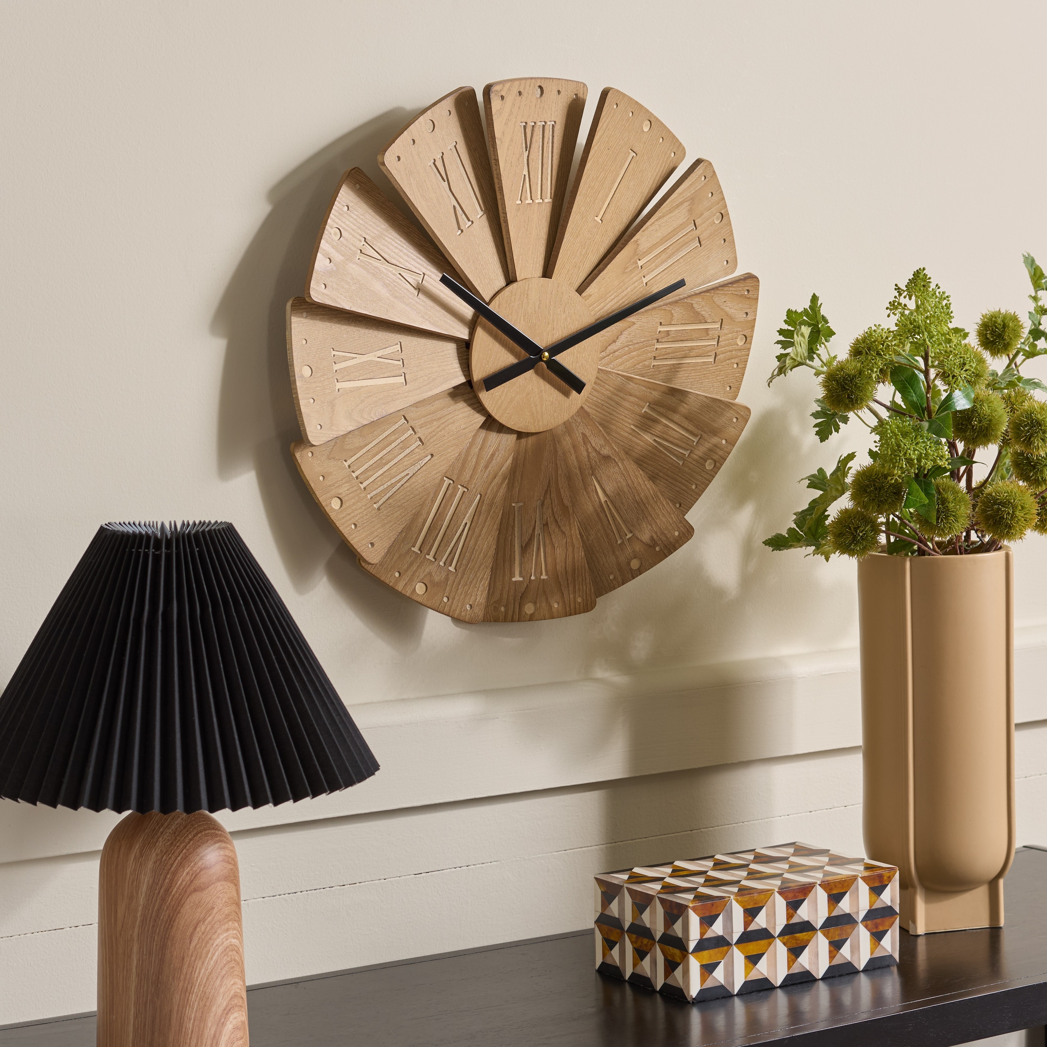 SEI Furniture Beathan Wood Clock - 20"W x 2"D x 20"H