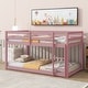 preview thumbnail 6 of 21, Low Height Design Bunk Bed with Guardrails and Ladder, Safety and Quality Guaranteed, Twin over Twin Pink