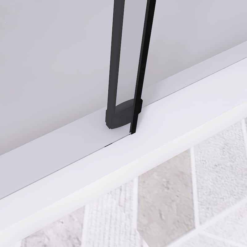 60 in. W x 76 in. H Frameless Single Sliding Shower Doors with Clear Tempered Glass - 60" x 76" in.