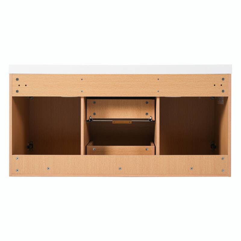 47.24" Wall-Mounted Double Sink Bathroom Vanity with SMC Top