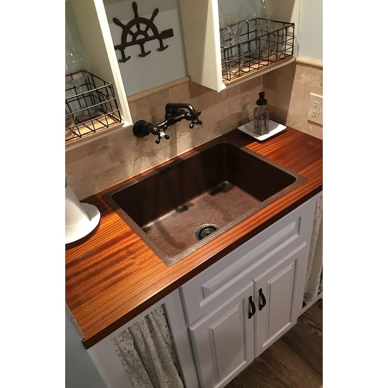25-in Hammered Copper Single Basin Kitchen Sink (KSDB25199)
