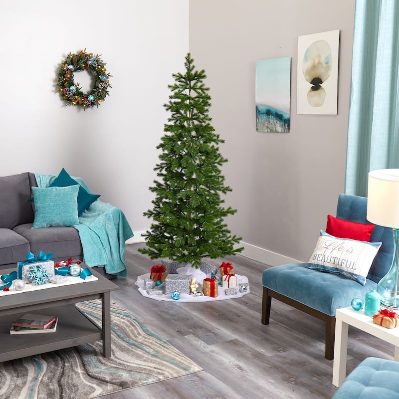 6.5ft. Spruce Artificial Christmas Tree with 200 Warm Multifunction LED Lights and 265 Branches - Festive X-Mas Glow