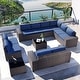 preview thumbnail 1 of 54, Kullavik 12 Pieces Outdoor Patio Furniture Set Sectional Rattan Sofa Set with Tempered Glass Table