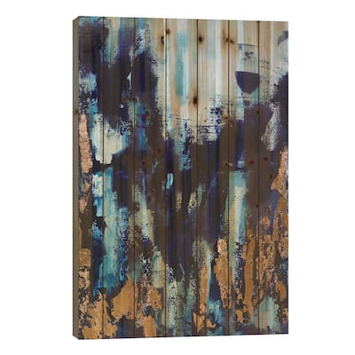 Ocean In Me Print On Wood by Monika Mickute - Multi-Color