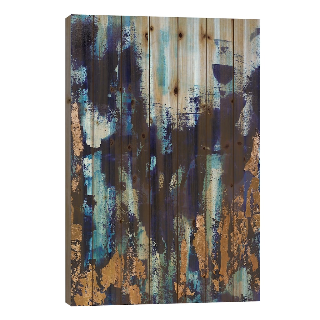 Ocean In Me Print On Wood by Monika Mickute - Multi-Color
